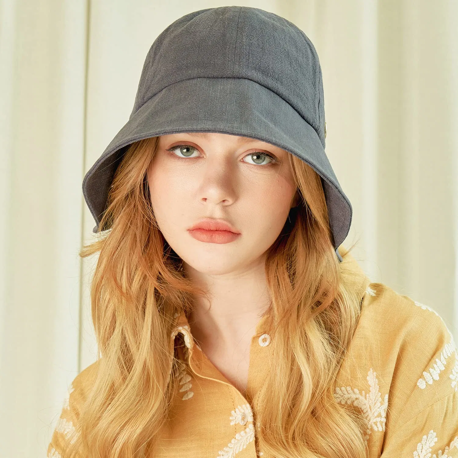 Custom Hempspring Hemp Linen Sublimation Victorian Bonnet Bucket Hat Embroidery Organic Bucket Hat