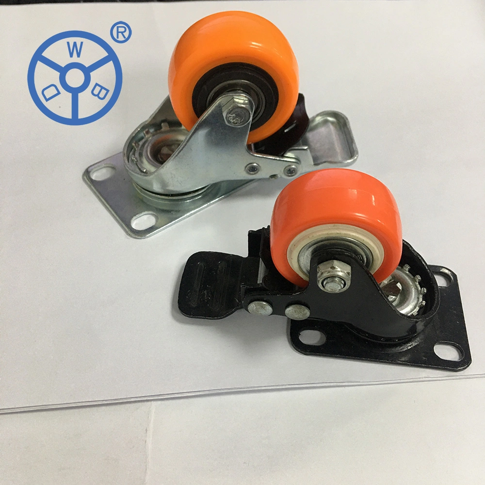 Elektrophorese Caster Räder Orange PVC Caster Ruedas Giratorias Castor mit Bremse