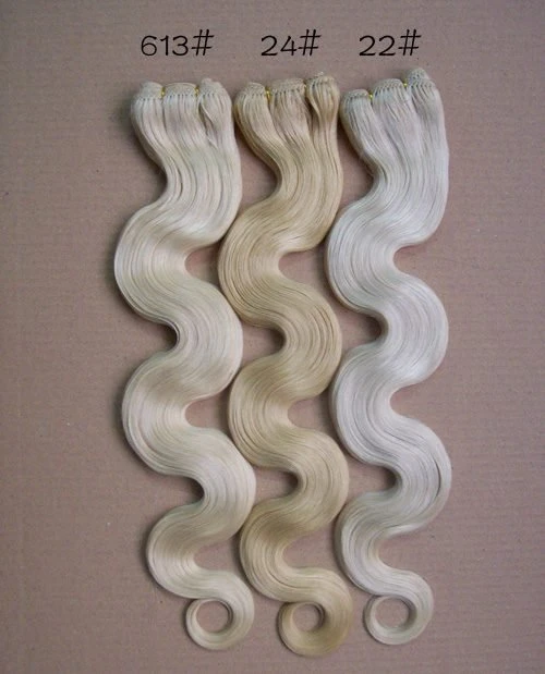 100% Remy Human Hair Weft Human Hair Extension Blonde Color Virgin Hair Weft Body Wave (AV-HWBD613)