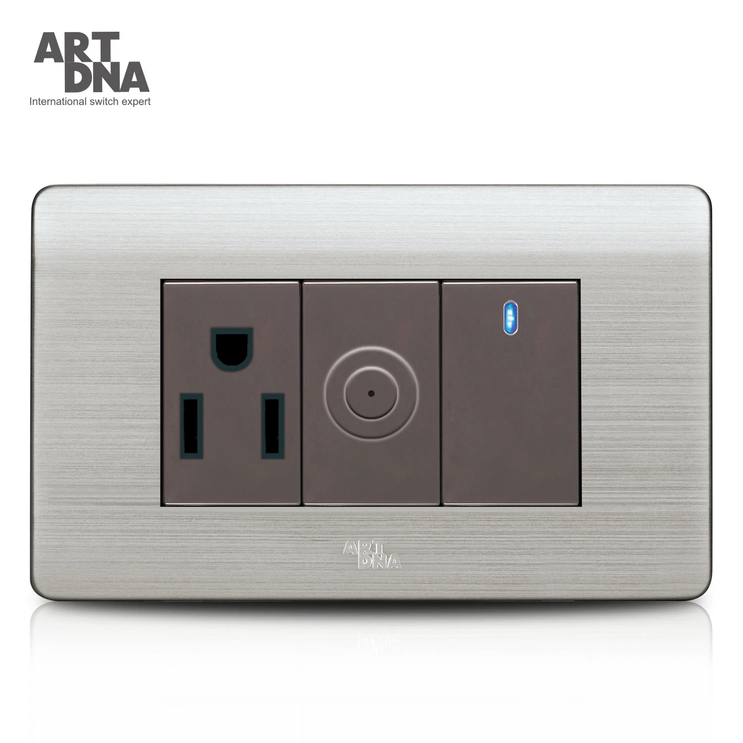 Artdna Switches and Socket 3 Gang Switch with LED Indicator