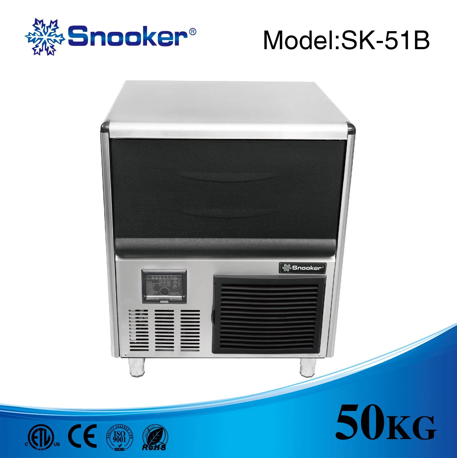 304 système de refroidissement à air inoxydable, machine à glace commerciale SK-51b