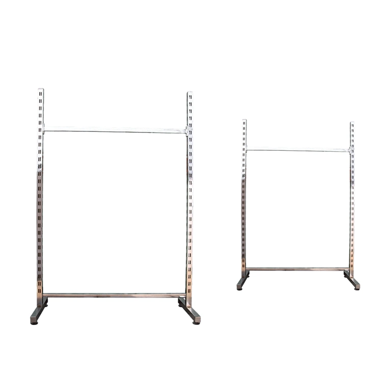 Adjustable Height Metal Chrome Clothing Display Rack