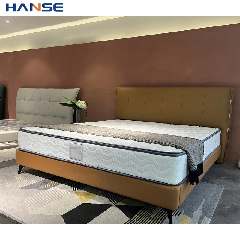 Kundenspezifisches Luxus Modernes Schlafzimmer-Hauptmöbel Schwammfüllung Doppel-King Betten für Villa und Hotel