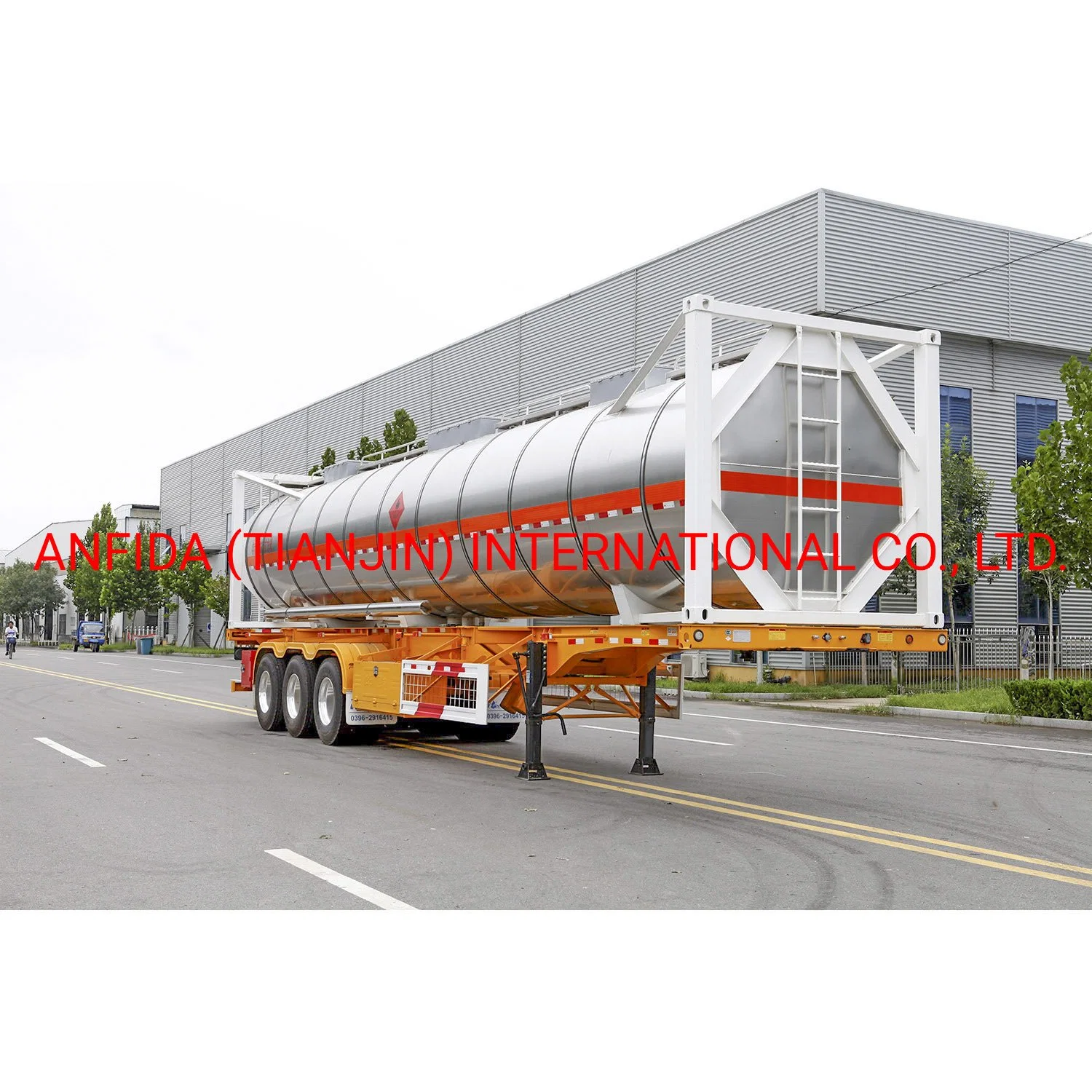 20ft 40ft Standard 3 Achsen Liquid Container Bulk Ships Truck Anhänger Traktor Heavy Duty Drum Utility Anhänger Öl Kraftstoff Semi Anhänger-Tankwagen