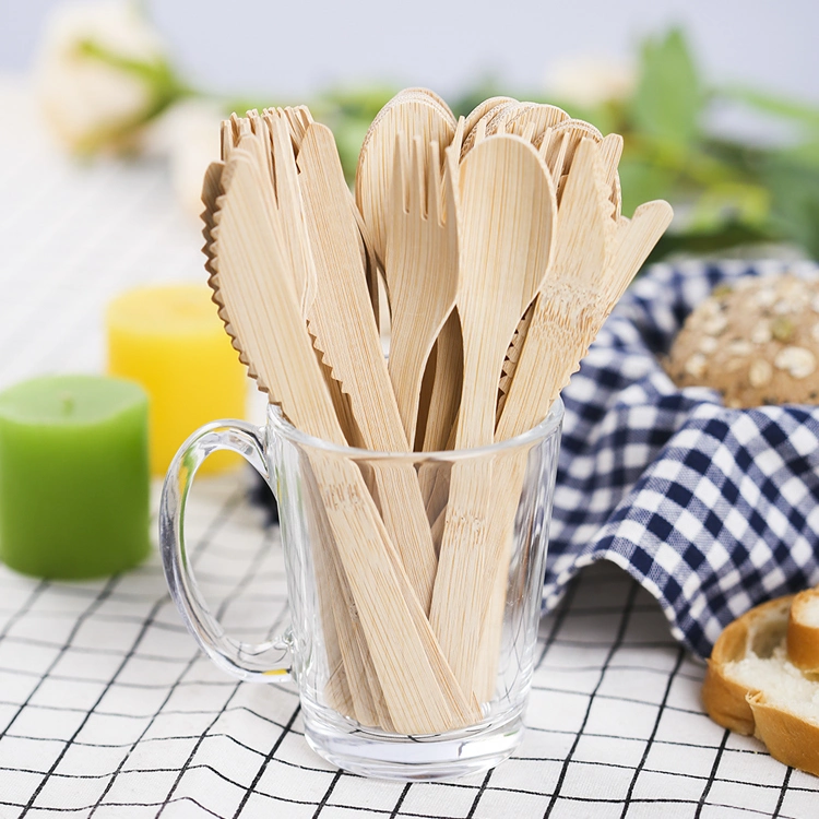 Eco Biodegradable Disposable Bamboo Cutlery Spoon/Fork and Knife