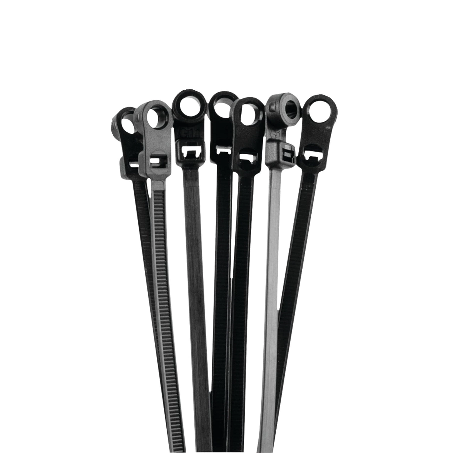 Mountable Head Black Cable Ties PA66 Standard Plastic Zip Tie 3.5*200mm Nylon Tie Wrap