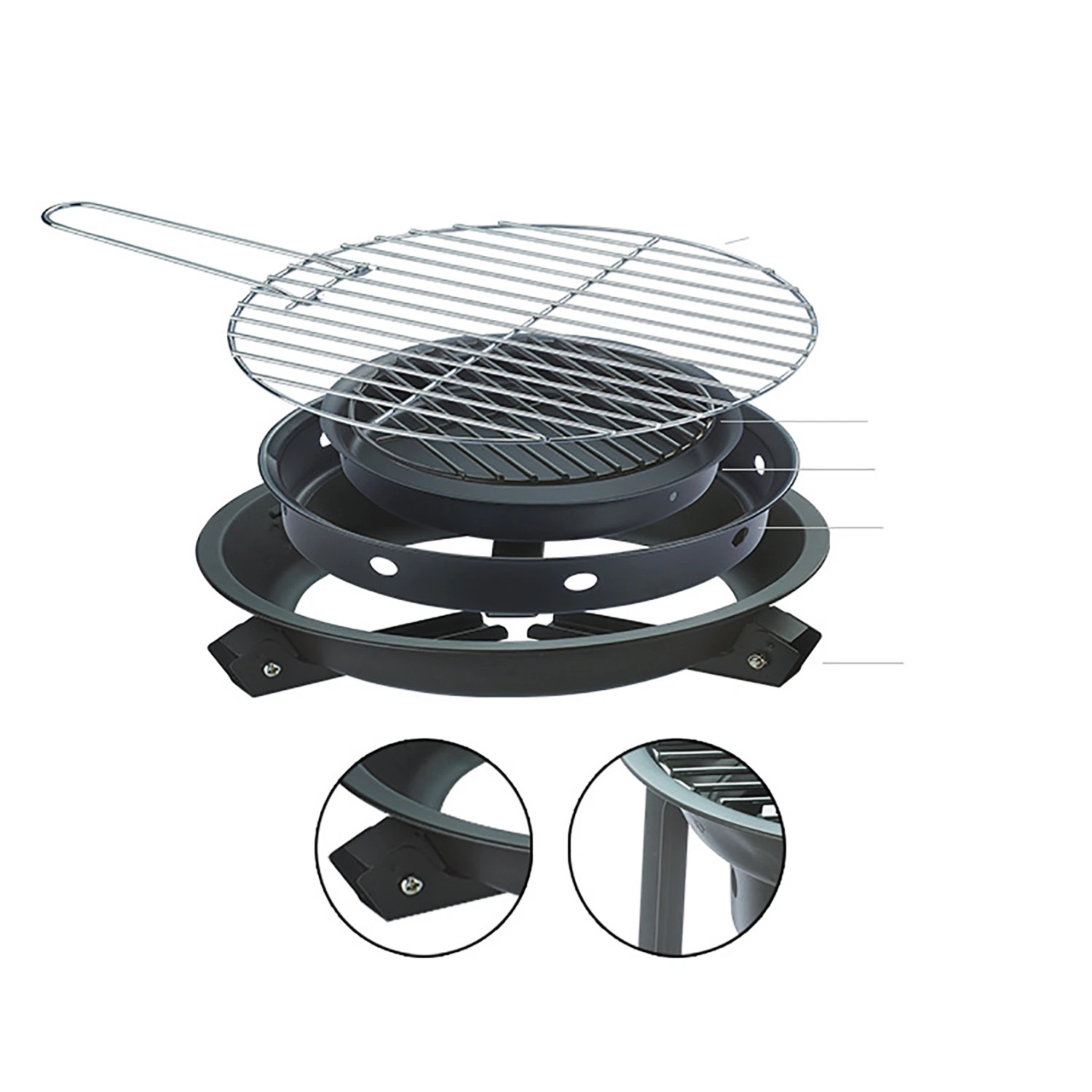 Mini BBQ Camping Grill with Bag Collapsible Charcoal Wood Griller Esg22471