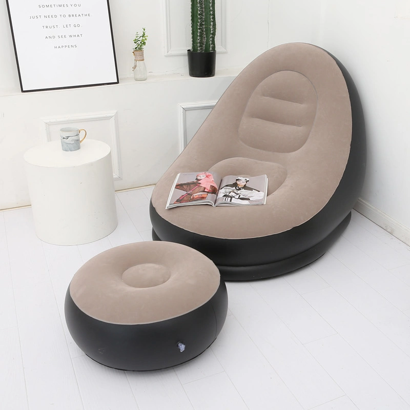 Inflatable Lounge Chair with Ottoman Blow up Chaise Lounge Air Chair Sofa