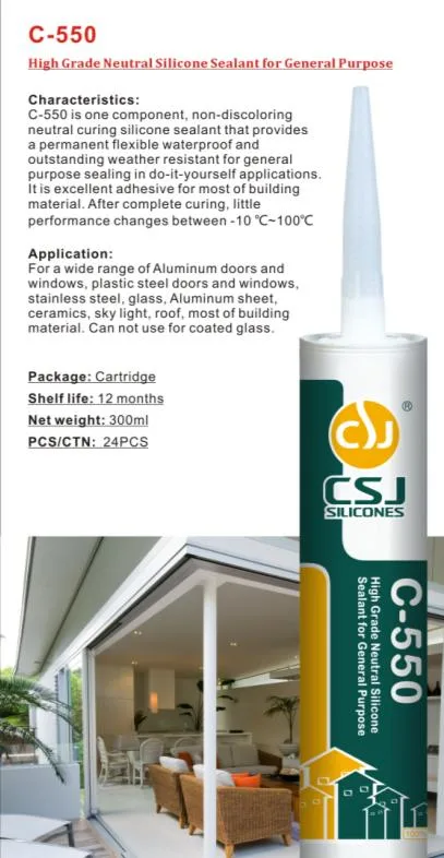 Wide Range Neutral Silicone Sealant for Indoor Building Material Home Decoration Adhesive