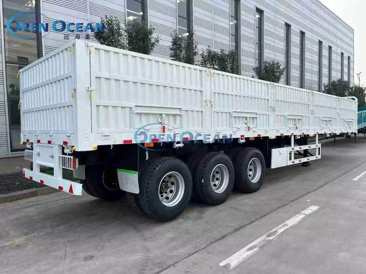 Triaxles Container Pan Trailer 30 Tons 40 Tons Payload Pan Trailer for Sale