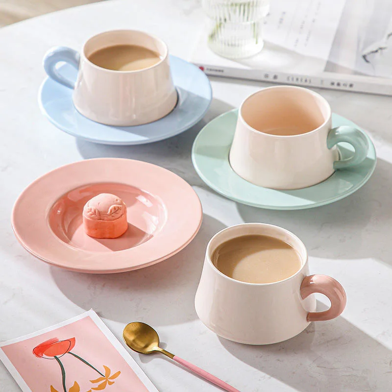 Ins Nordic Color Glaze Ceramic Cup Home Breakfast Milk Cup Creative Coffee Mug Couple Water Cup Mug