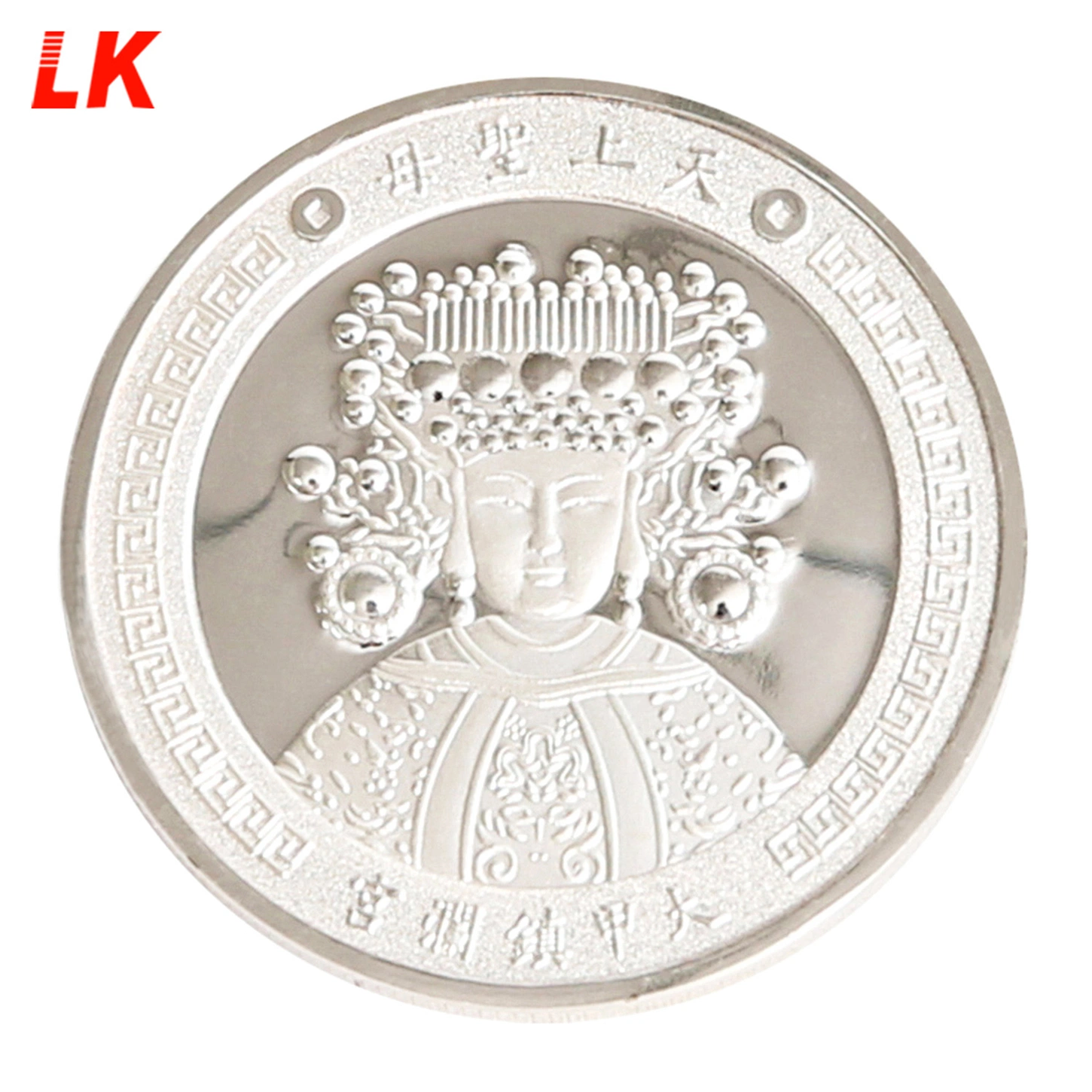 Gift Create Custom Design Round Shaped Antique Silver Soft Enamel 3D Coins