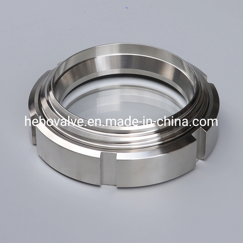 DIN SS304/316 Stainless Steel Sanitary Union Type Round Sight Glass with Cleaner