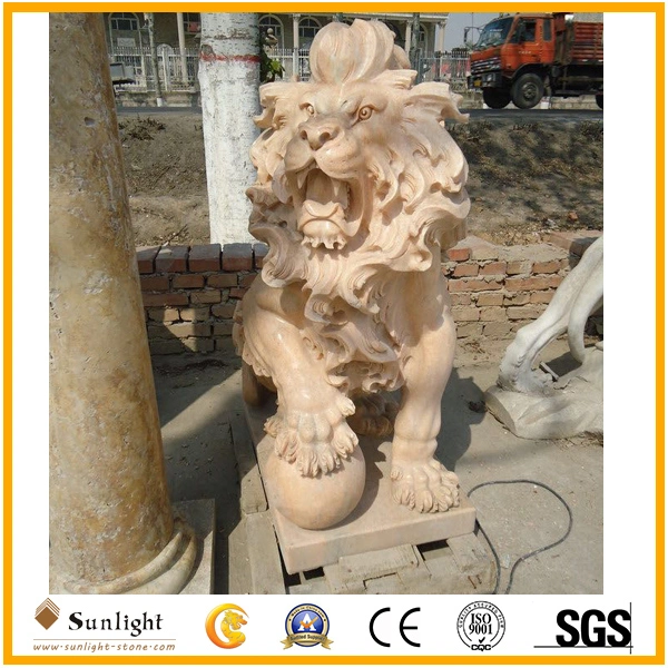 Grey Granite Sculpture Lion Animal Carving for Garden Decoration