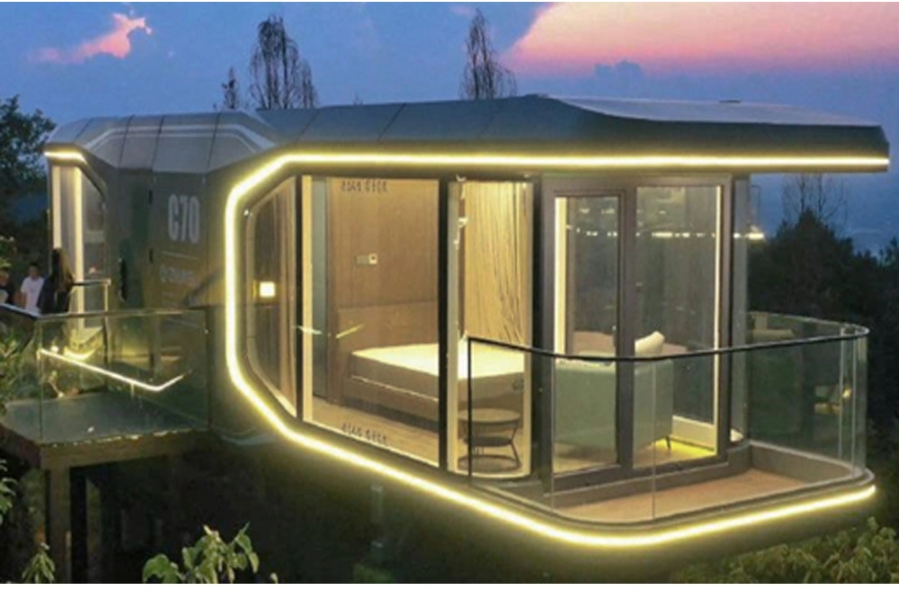 Maison modulaire Capsule d'espace extérieur Hôtel préfabriqué mobile