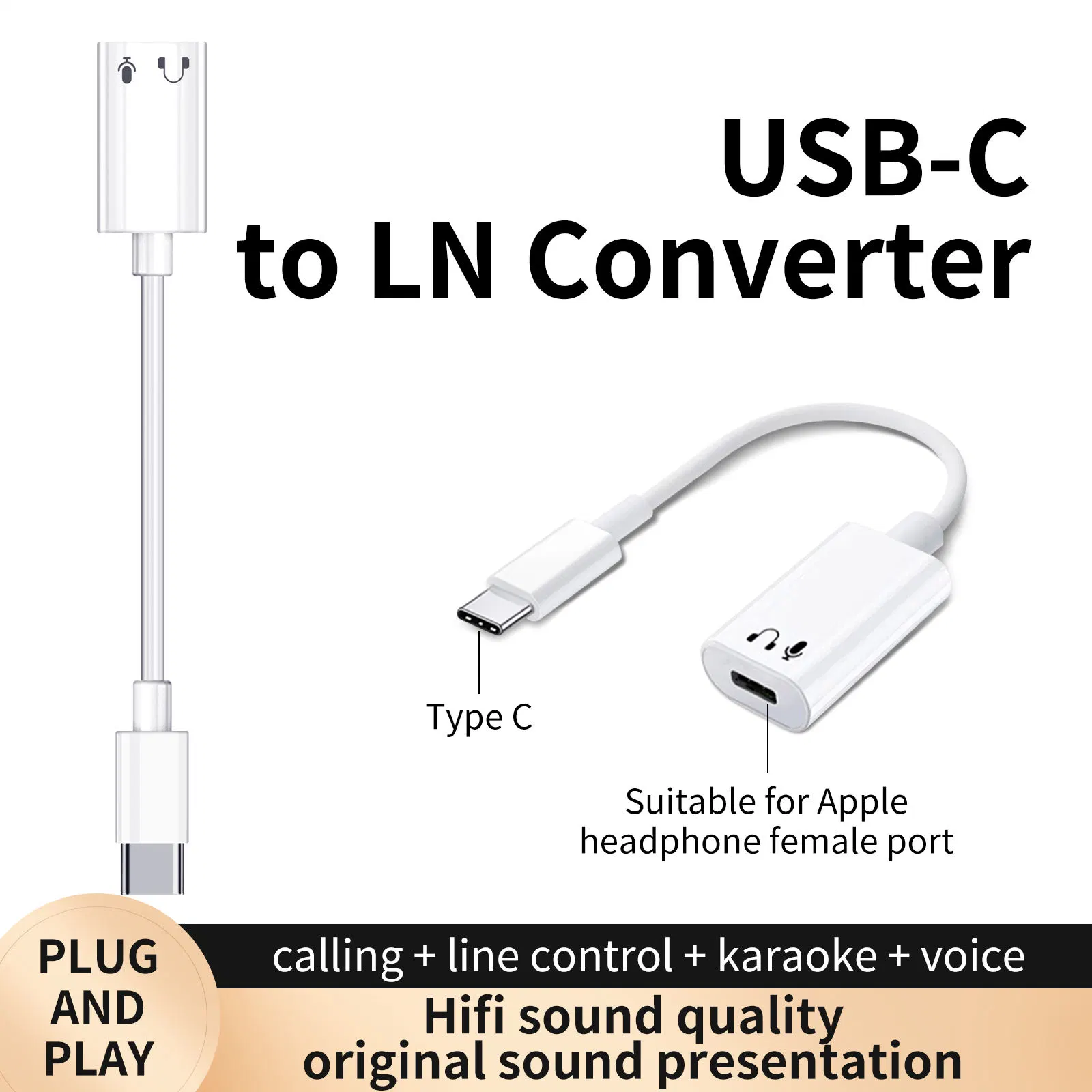 USB-C to Lightning Adapter 3 in 1 Audio Adapter for iPhone 11 12 PRO Max Xxs Aux Jack Headset Lighting 3.5mm to Headphone Splitter Charging Earphone Cable