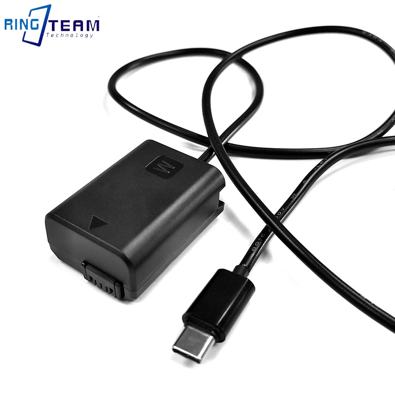 USB-C Type-C Pd Power Adapter to Np-Fw50 Dummy Battery AC-Pw20 DC Coupler for Alpha A7II A7s A7r Nex A33 A55 A65 A6000 A6300 A6500 Camera