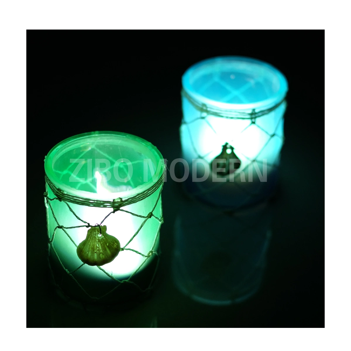 American Country Style Frosted Glass Candle Holder with Paper Rope - Decorative Candle Lanterns - Wind Light Candlestick