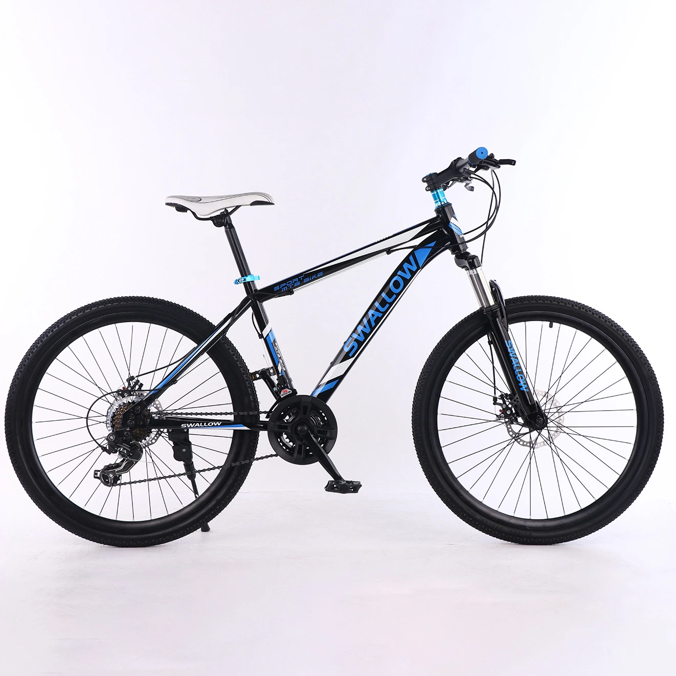 26" Suspensão Dianteira, Bicicletas MTB com Quadro de Aço, Bicicletas de Montanha da China com 21 Velocidades, Aros de Liga.