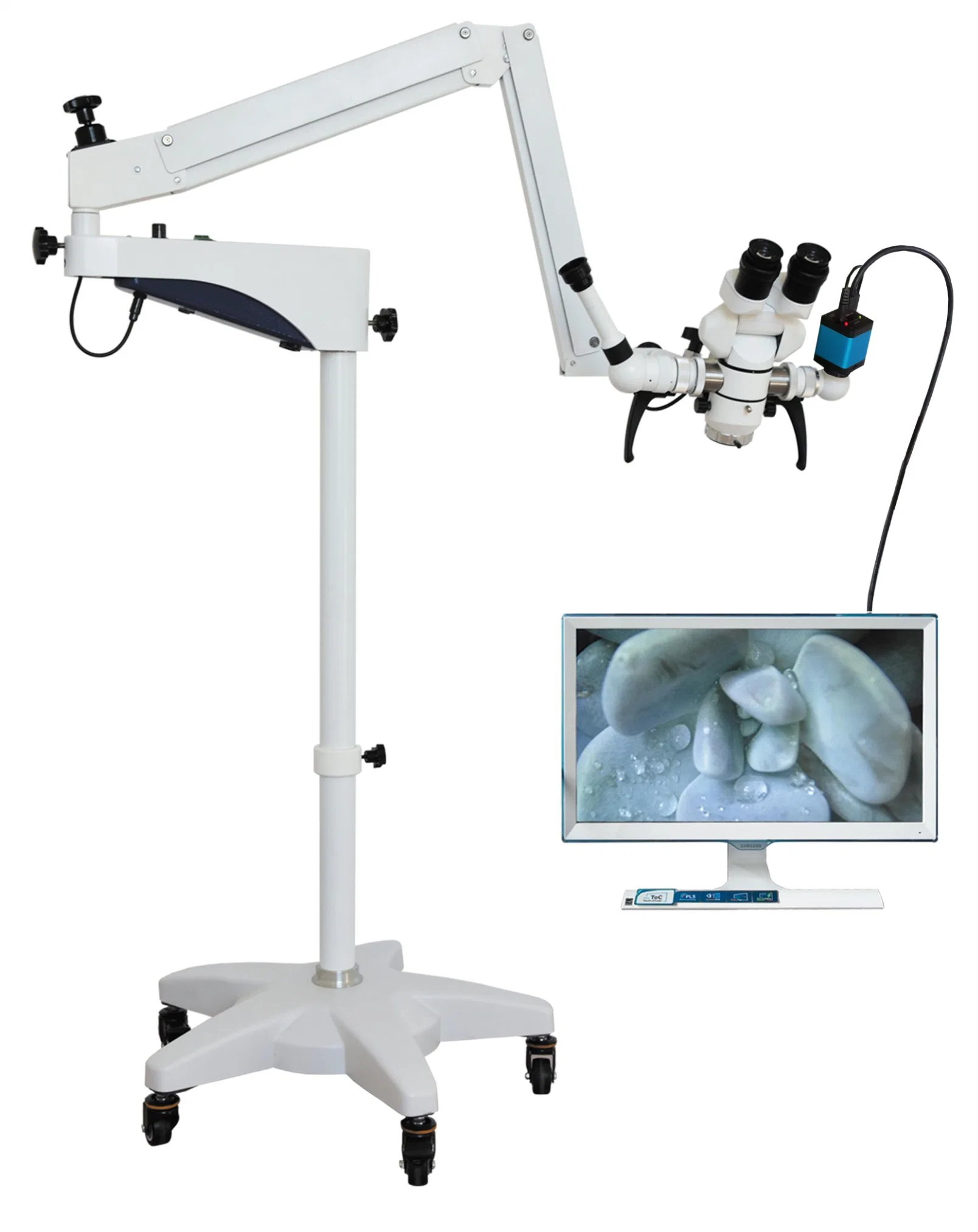 Microscope chirurgical ophtalmique portable avec adaptateur vidéo et moniteur dentaire