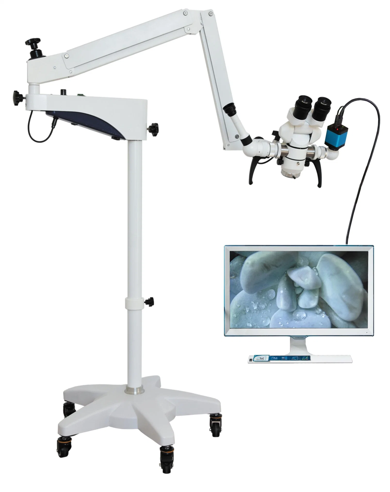 Operação Cirúrgica Oftálmica Microscópio Odontológico Portátil com monitor de adaptador de vídeo