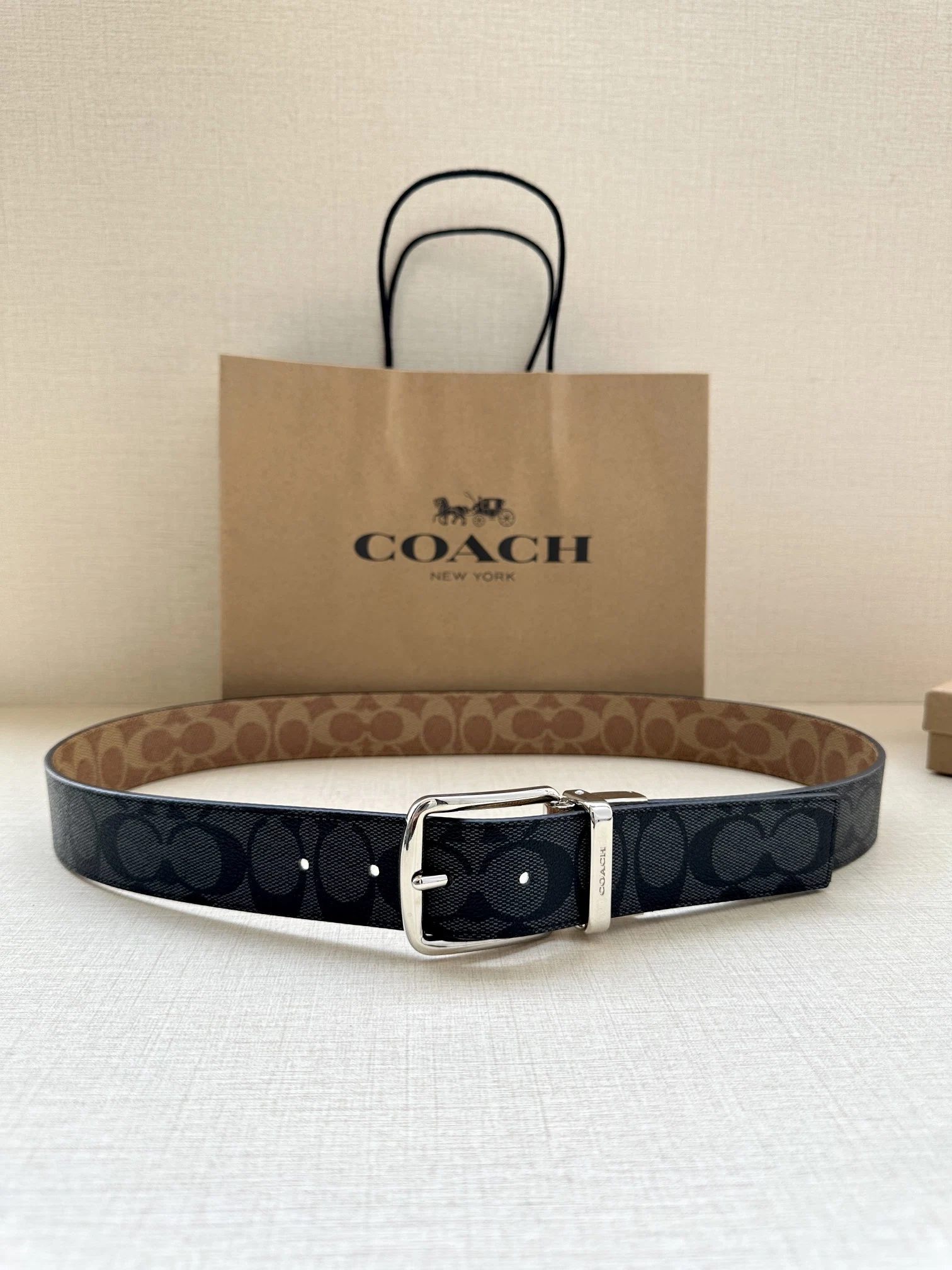 Wholesale/Supplier Luxury Ladies Fashion Designer Replica Genuine Coach's Leather Men Belt Accessories