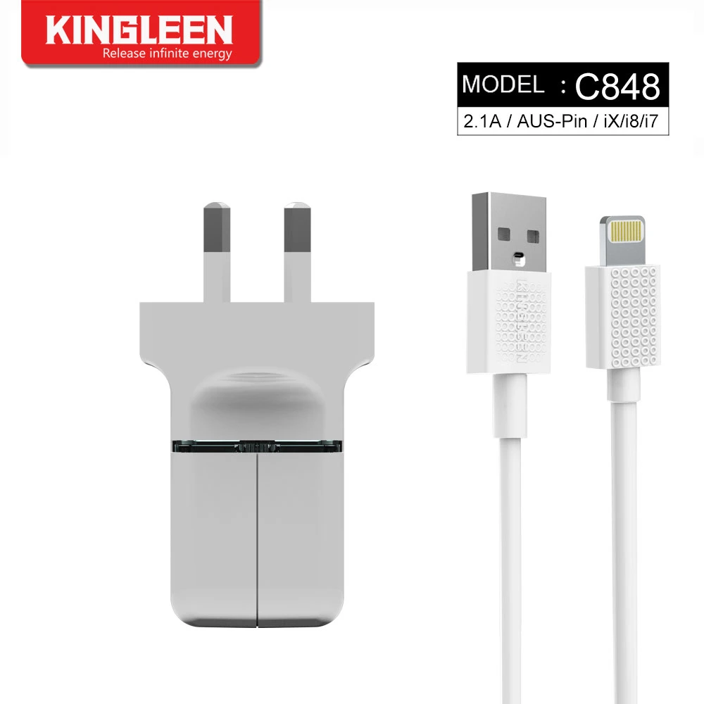 SAA Plug Apple Lightning Cable Kit (1 Wall Charger + 1 Cable) for iPhone 8 Plus iPhone X / 8/8 Plus / 7 Plus