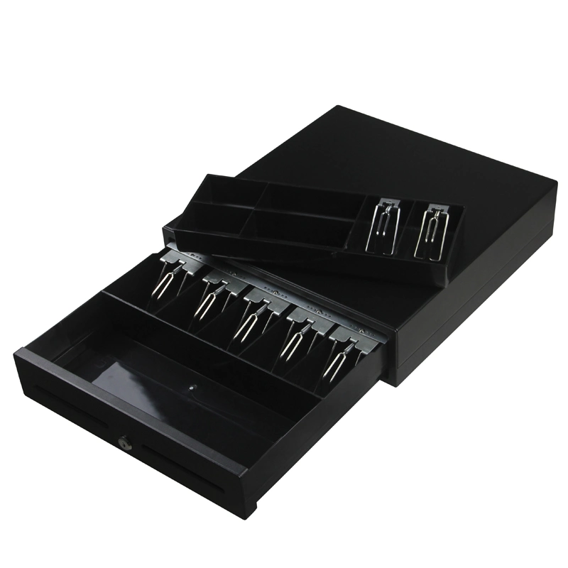 12V to 24V 5b8c 410mm Electronic Cash Register Drawer POS Cash Drawer Cash Box, Money Box