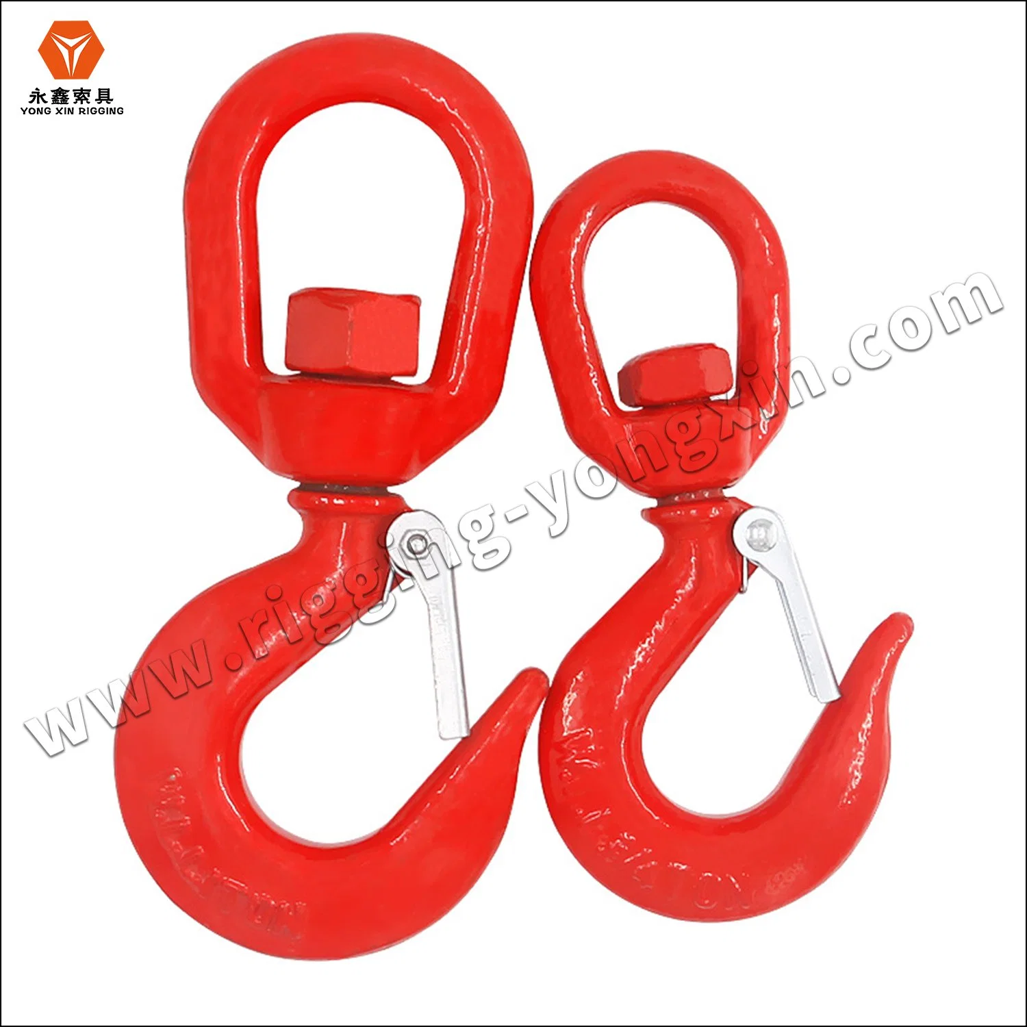 Rigging Hardware S322 Drop Forged Chain Swivel Hoist Hook with Latches