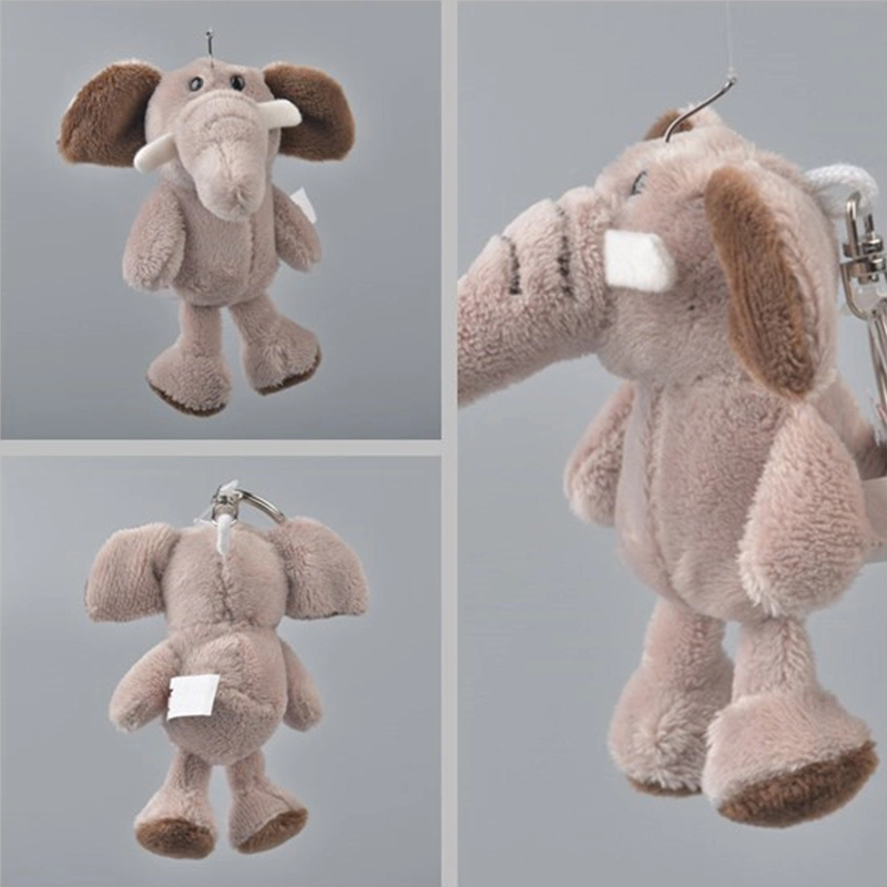 OEM ODM Custom 10cm Lovely Stuffed Toy Animal Soft Plush Elephant Keychain