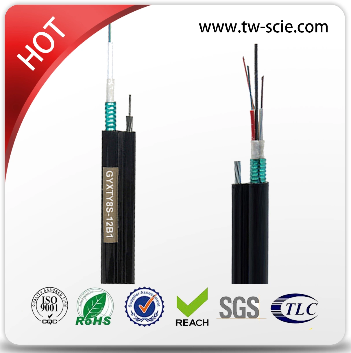 2-288 Core Fig 8 Outdoor Fiber Optic Communication Cable GYTC8S