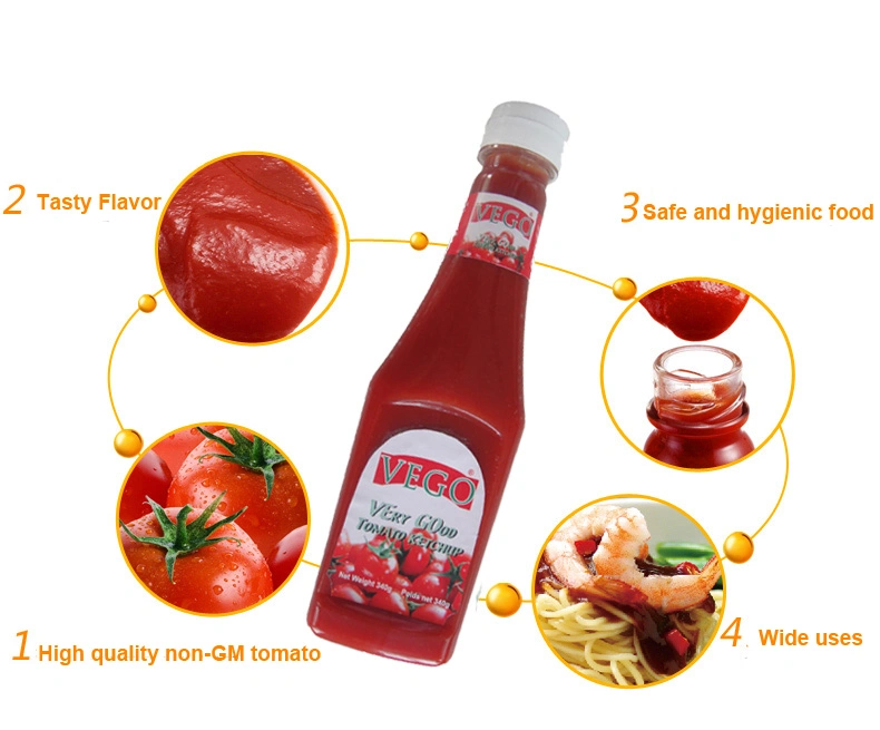 Tomato Ketchup 340g with OEM Service French Fries Partner