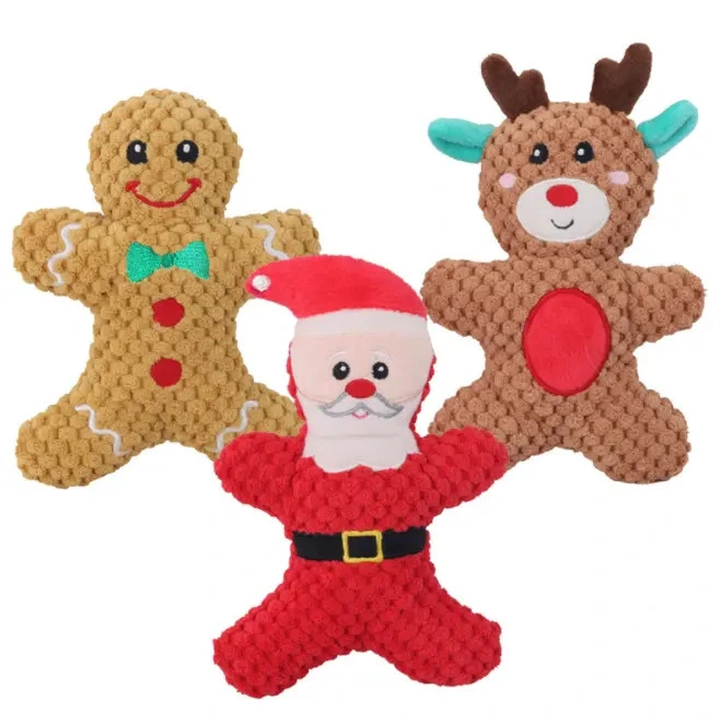 Christmas Dog Squeaky Toy Plush Dog Toys for Small Dogs with Squeakers