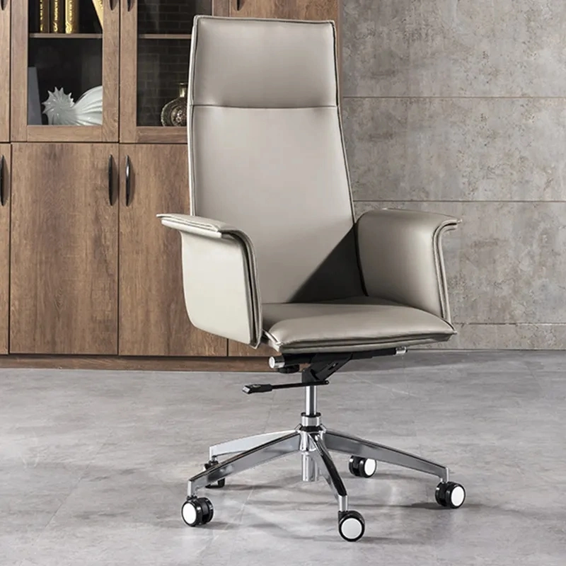Manager Ergonomic Leather Executive Office Chairs, Swivel High Back PU Luxury Leather Office Chair