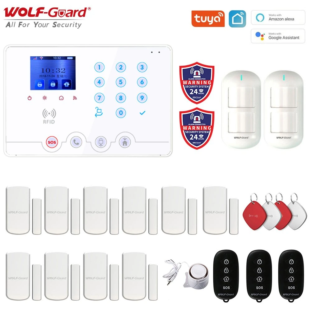 La Guardia del lobo W4q mejor LCD inalámbrica GSM - WiFi seguridad inteligente de sistemas de alarma de seguridad del hogar