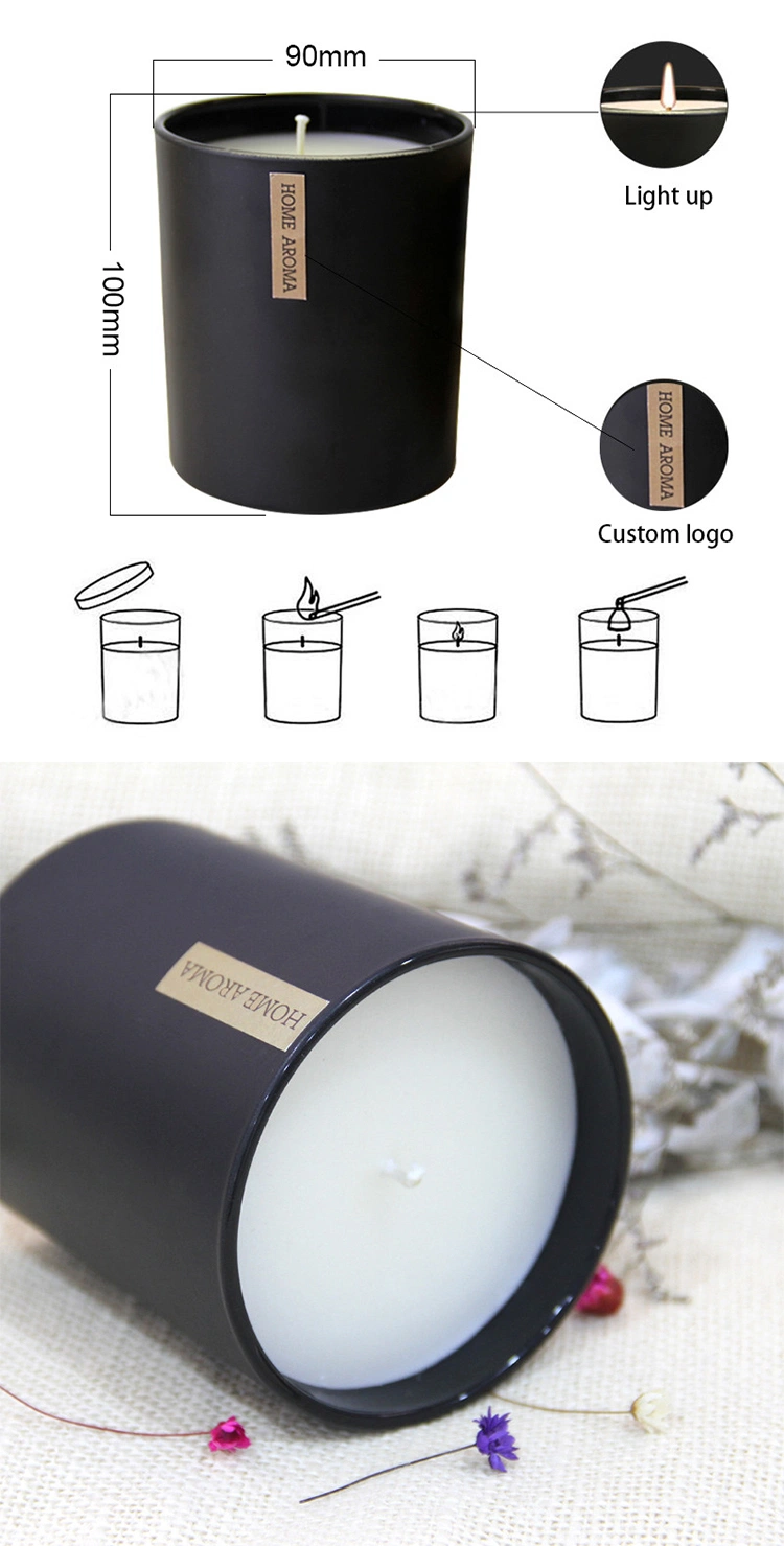 Laser Printing Scented Black Candle with Fragrance Diffuser