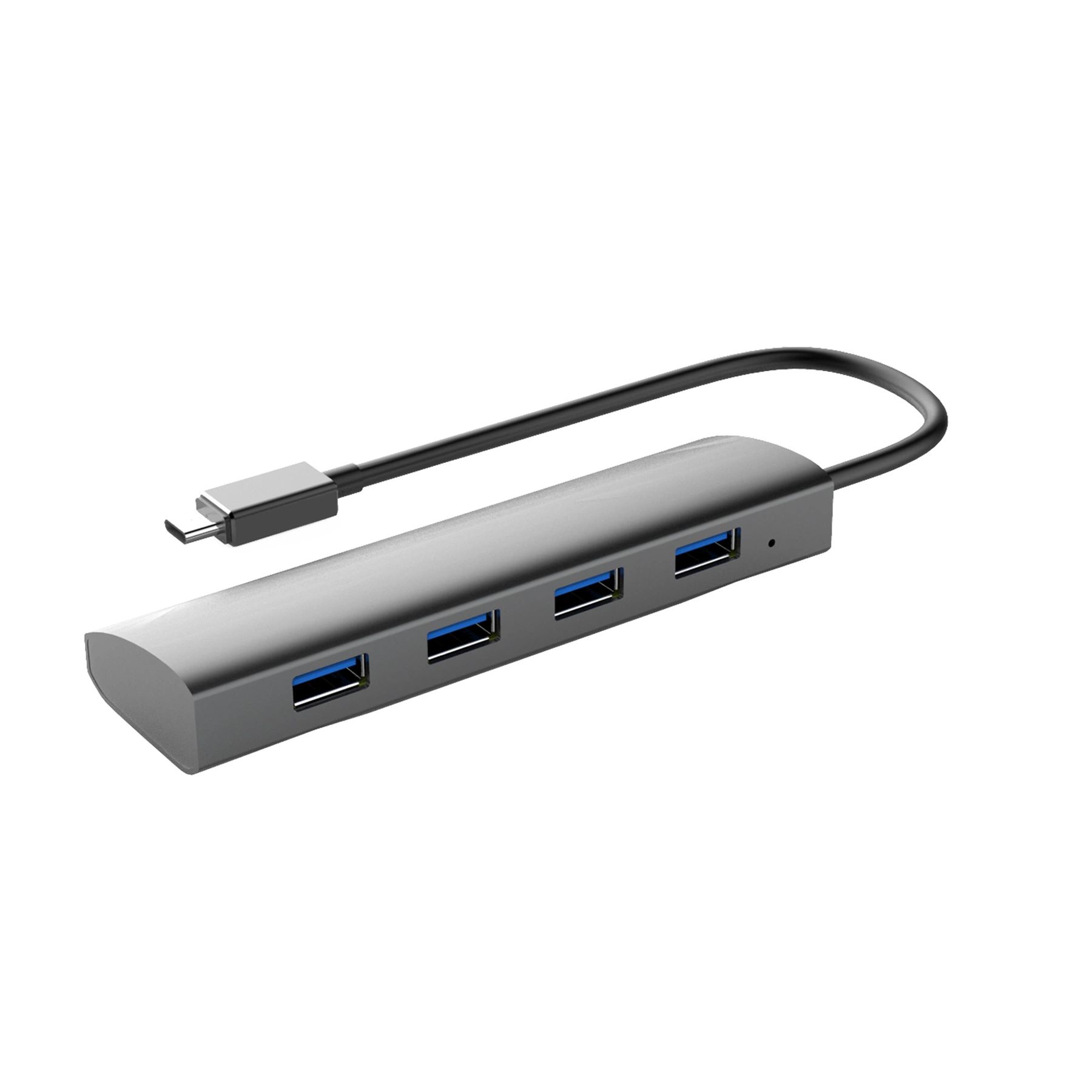 4 Popular em 1 USB A para USB3.0 Hub com material de alumínio Carroçaria