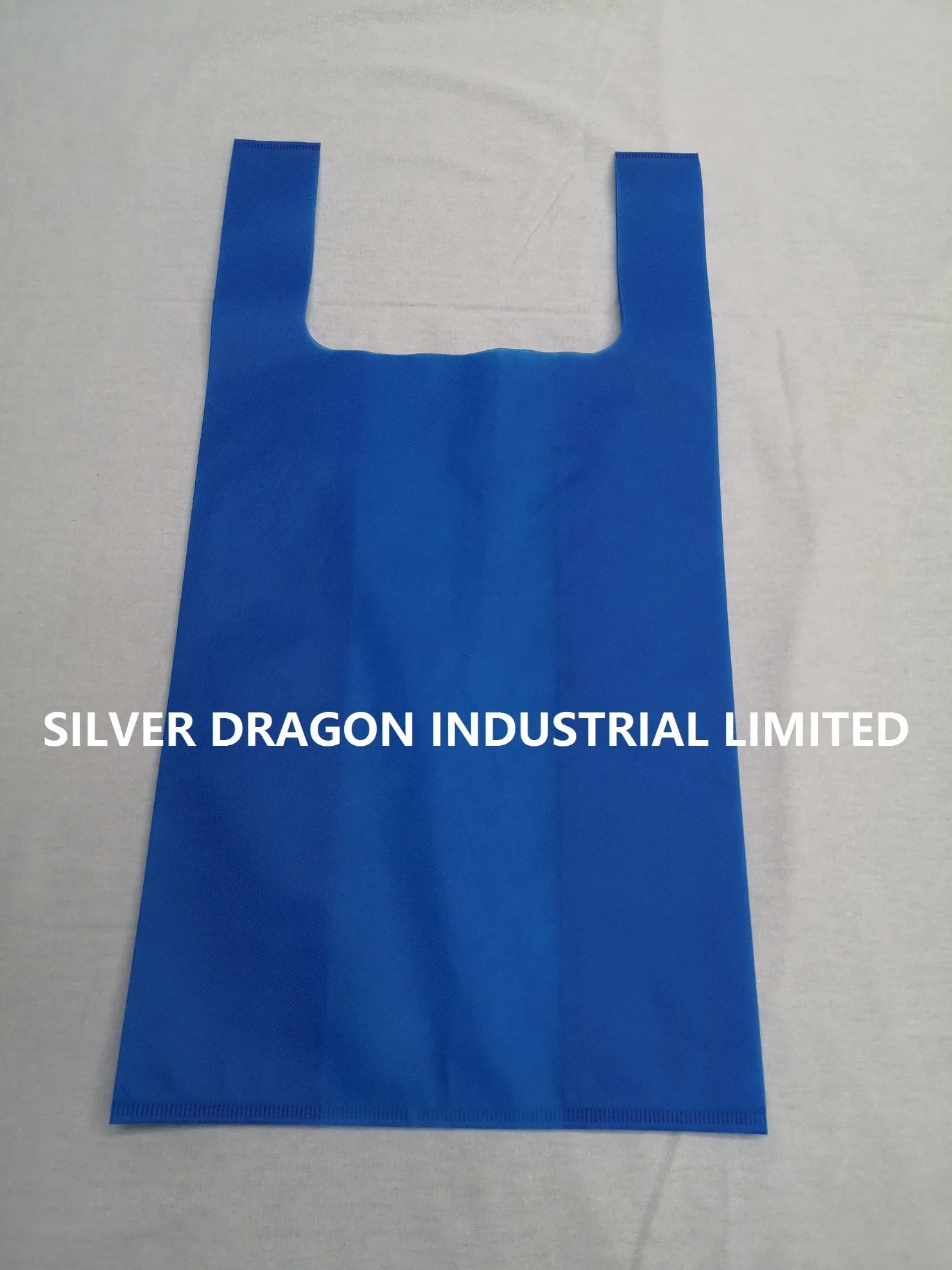 Non-Woven T-Shirt Shopping Bags with Large Size 32X61X20cm, 50GSM, Blue