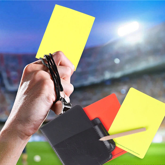 كرة قدم بالجملة حكم المحفظة دفتر ملاحظات مع بطاقة حمراء و البطاقة الصفراء