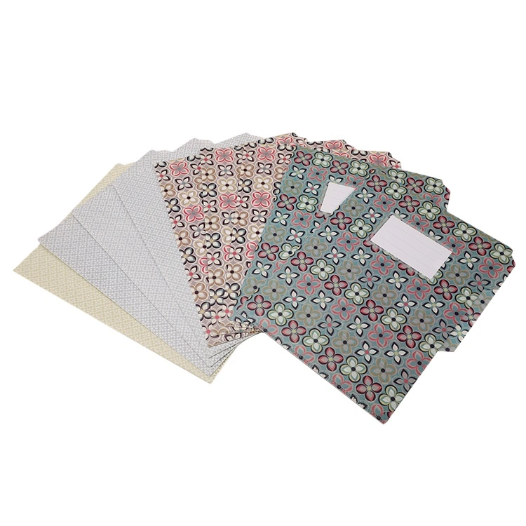 A4 School Stationery Office Supplies Durable Folder Floral File (Bag Paper)