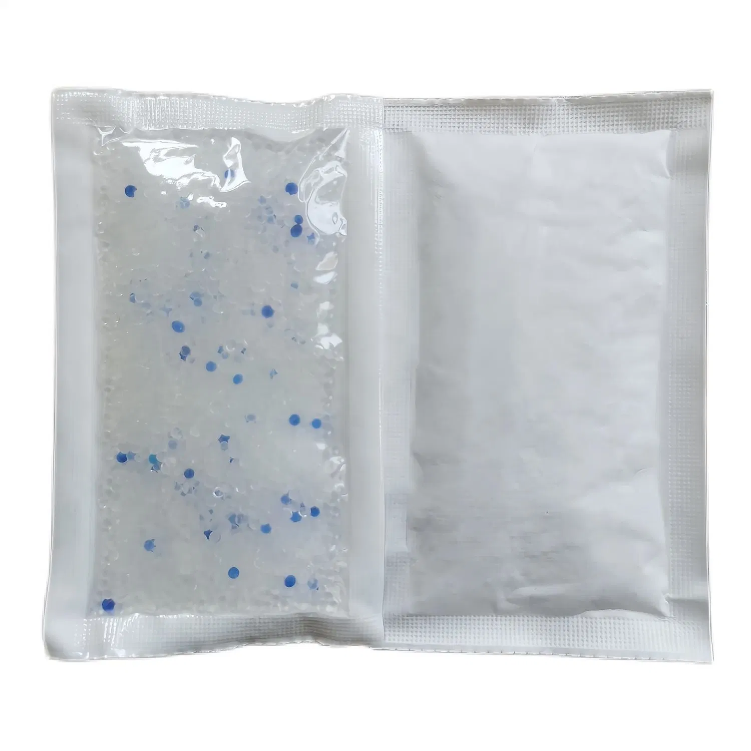 95% Blanc Mélangé avec 5% de Gel de Silice Changeant de Couleur dans un Sac à Fermeture à Quatre Côtés (taille personnalisée)