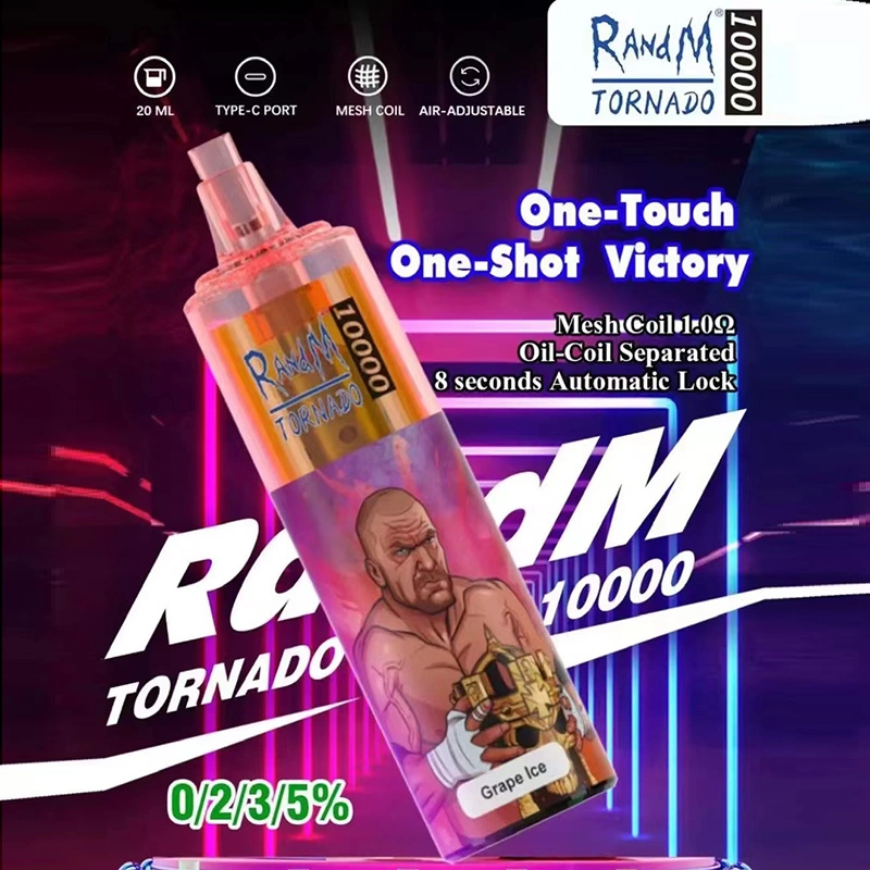 Original Newest Randmm Tornado 10000 Puffs Airflow Control Disposable Vape Pod Cigarette Device Wholesale