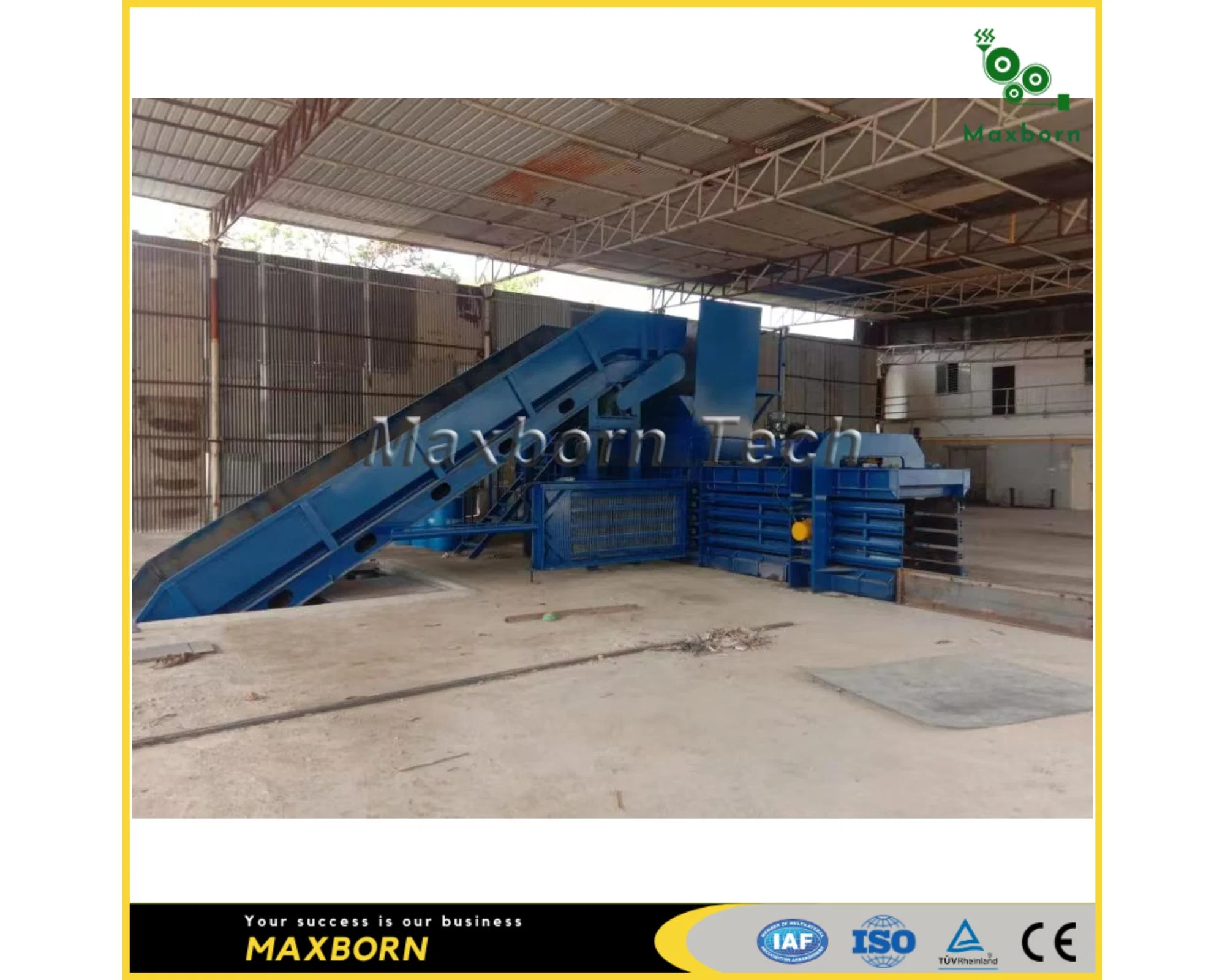 Maxborn Factory Direct Supply Price Hydraulic Horizontal Packing Machine Occ Paper Scrap Carton Cardboard Baling Press Equipment with Conveyor System