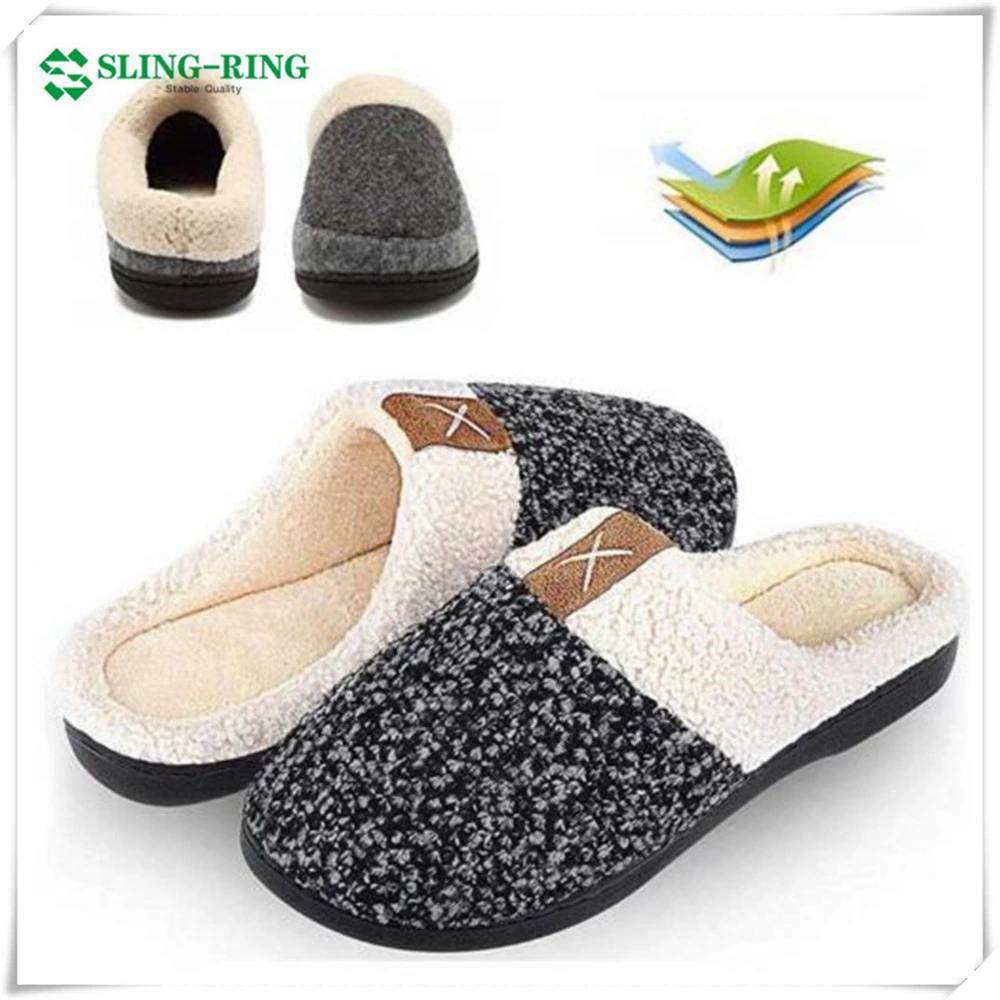 نساء ينمّعن نعال فاور ملوّنة مع شريط مطاطي عند الكاحل شرائح الشتاء Home Slipper Slip-on الوثيرة والنعال الداخلية الدافئة الوثيرة شرائح مريحة