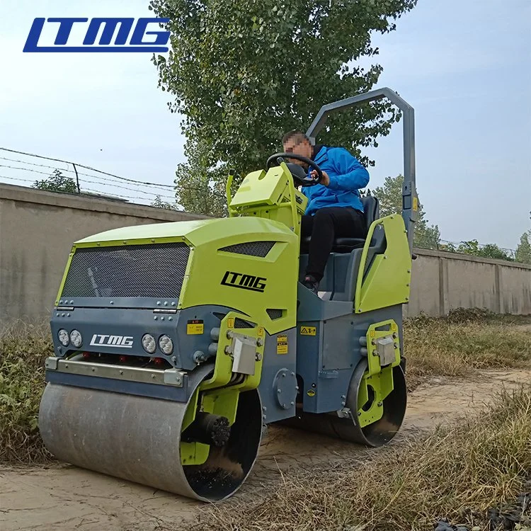 Precios baratos Ltmg automática de nuevos caminos con 2 cilindros de 1 tonelada rodillo compactador de carretera