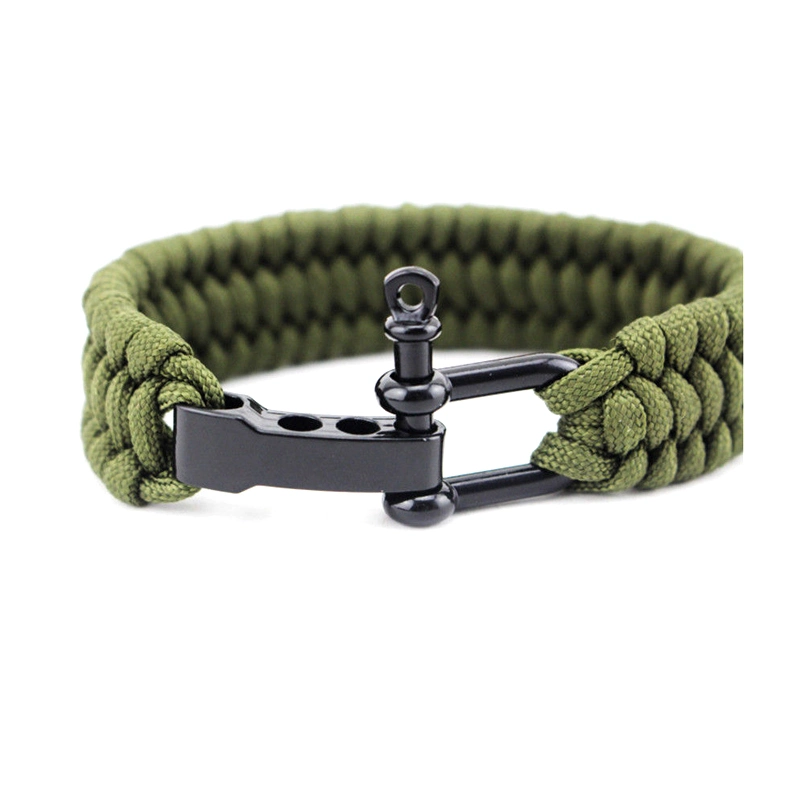 Paracord Survival U Shackle Wristband cuerda trenzada de Parachute Pulsera