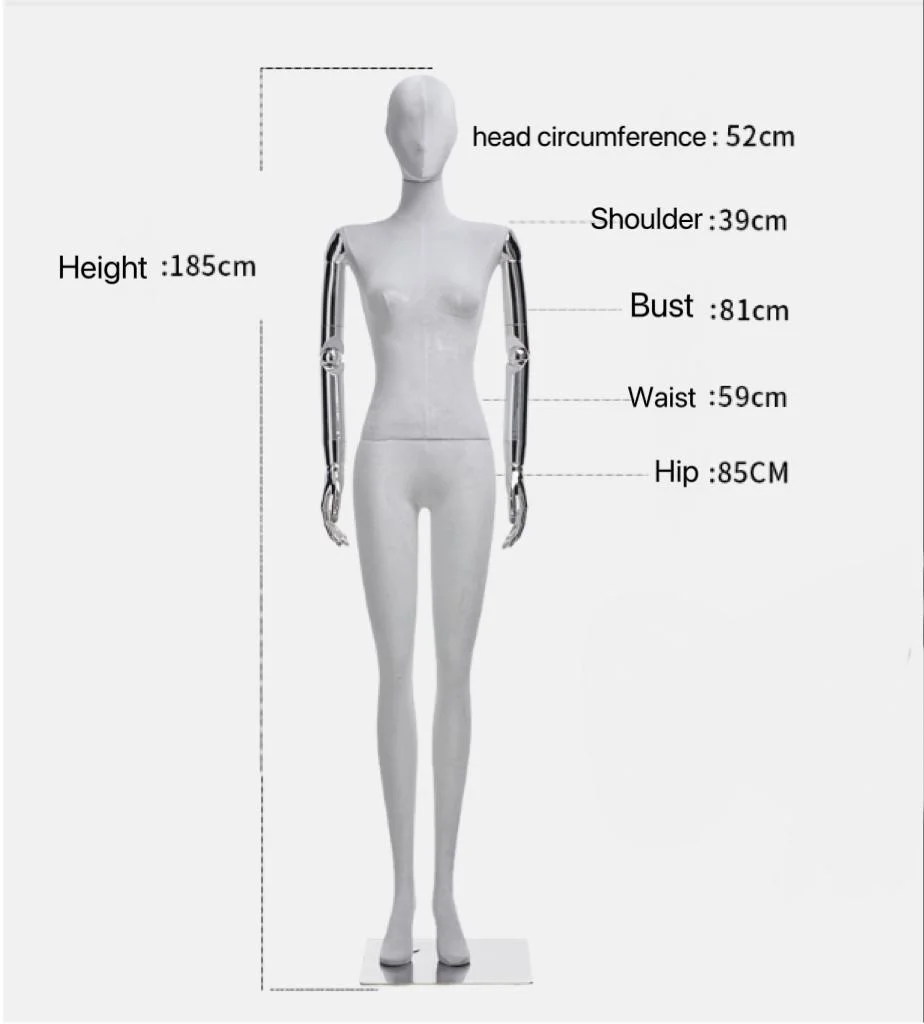 Velvet Flat Shoulder Model Full Body Window Dummy for Display Shelf