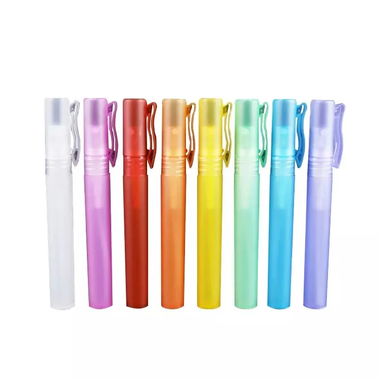 Empty 5ml 10ml 15ml 20ml Mixed Color Frosted Plastic Tube Empty Refillable Perfume Bottle Spray