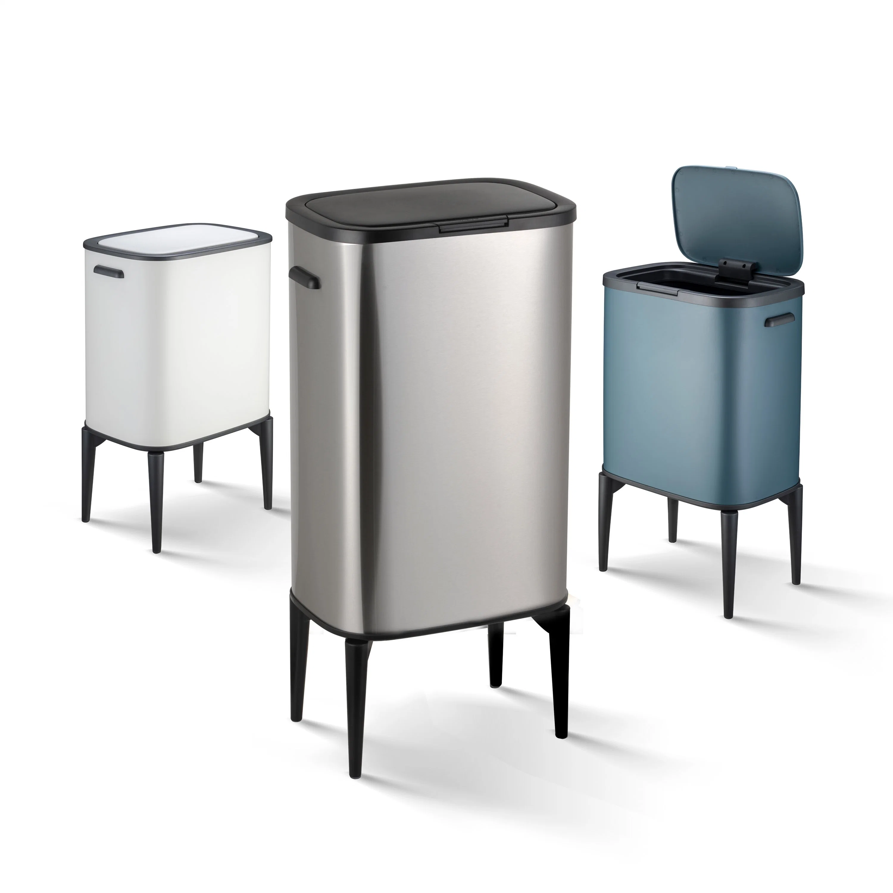 Trash Can with Push Button Lid and 4 High Legs