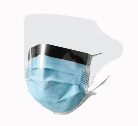 Grossista tipo IIR descartável, não tecido 3 Ply face cirúrgica Máscara com máscara facial Shield Medical